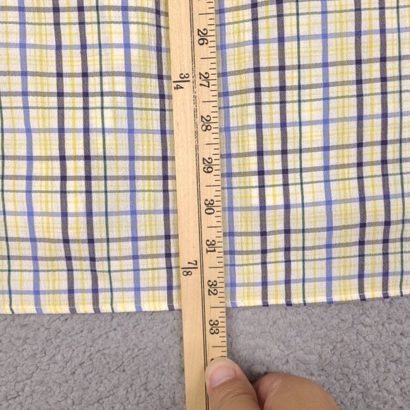 Andre Ghekiere Shirt Mens XL Plaid Button Down Made In France Cotton Long Sleeve - Picture 14 of 15